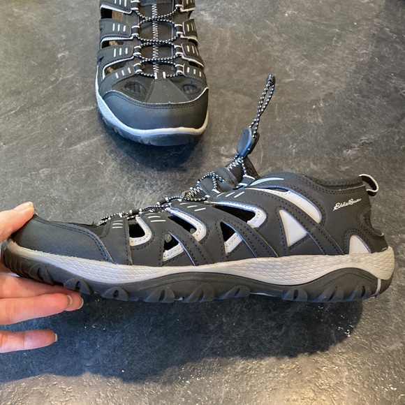 Mens Eddie Bauer Eastport black gray closed toes sandals size 13 - Picture 4 of 13